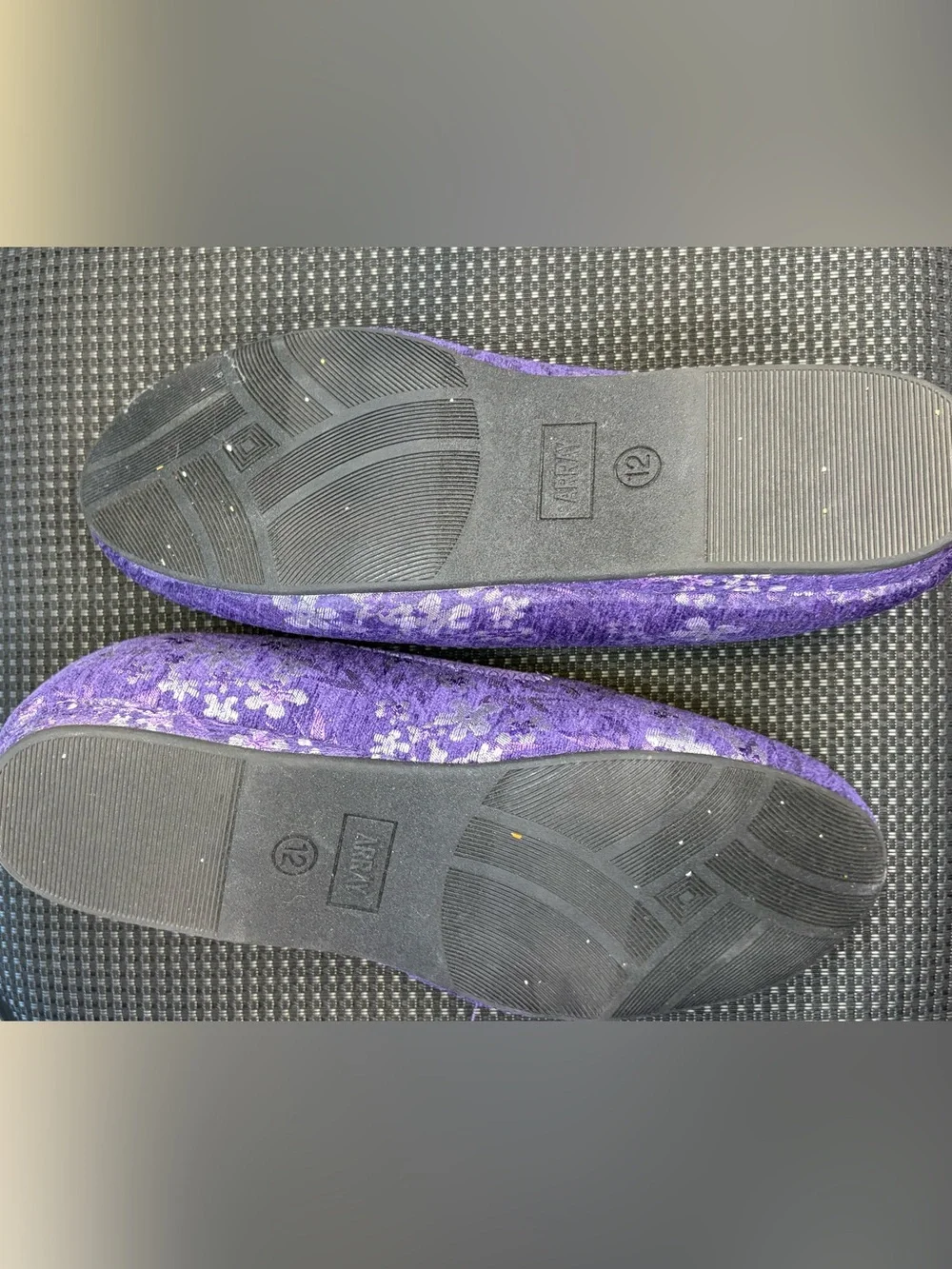 ARRAY Purple & Silver Floral Slip-On Women's Flats Size 12